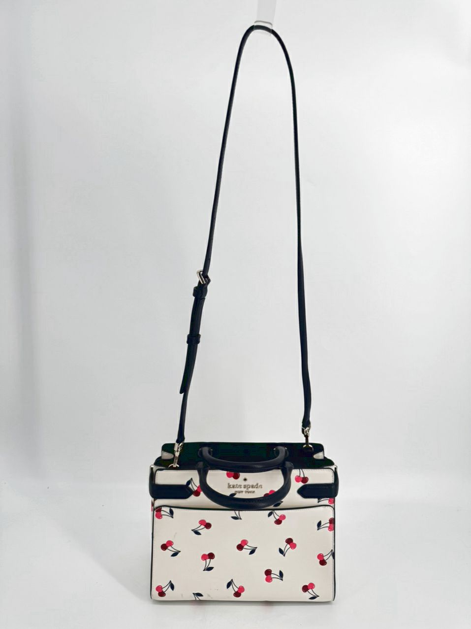 KATE SPADE Cream, Pink & Blue Leather Cherries Purse