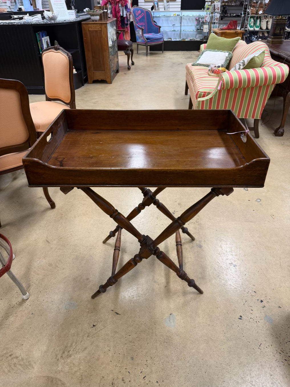 ANTIQUE Wood Folding Bar 2 Piece Table
