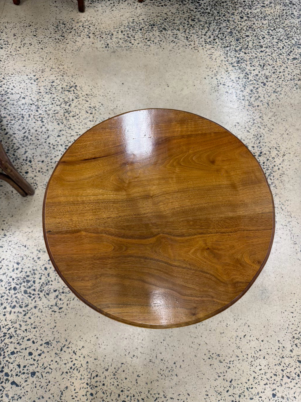 Iron & Wood Round Occasional Table w/ Black Base