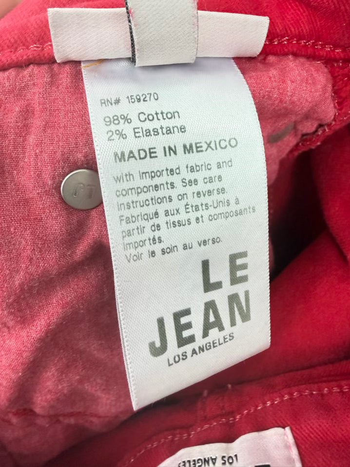 LE JEAN Wmn's Size 26 Red Denim Wide Leg Jeans