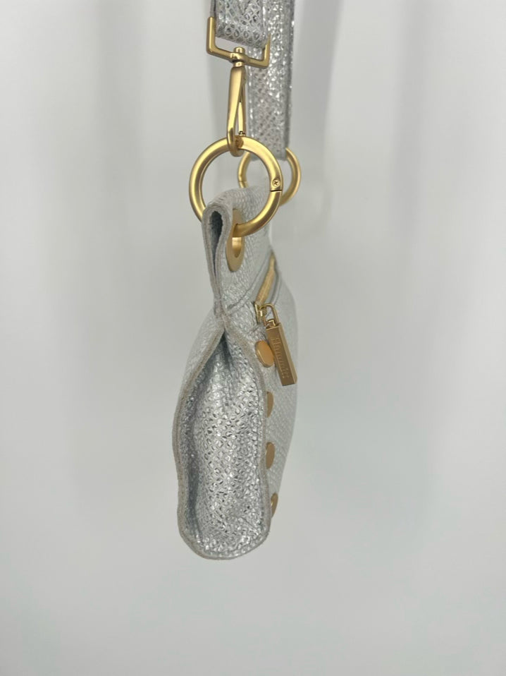 HAMMITT Silver Leather Embossed Crossbody Bag