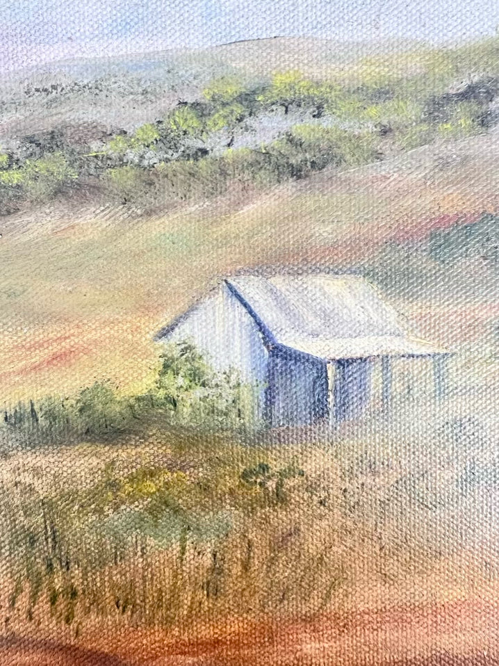 Barn Painting In Rustic Wood Frame