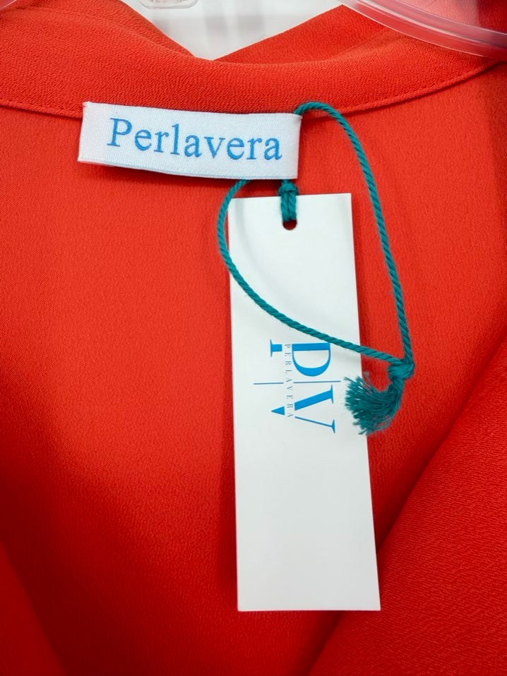 PERLAVERA Size Wmn's O/S Orange Blouse