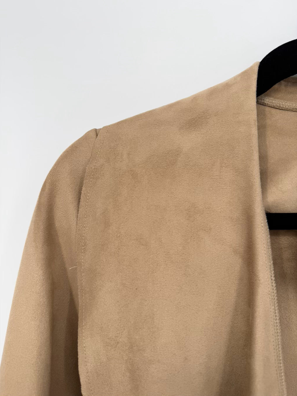 LUII Size Wmn's S Tan Faux Suede Tie Front Jacket NWT