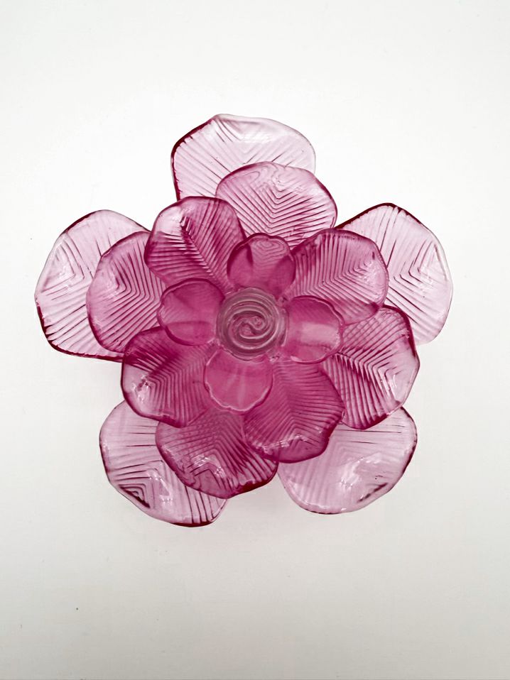 WATERFORD Pink Crystal Flower Paperweight