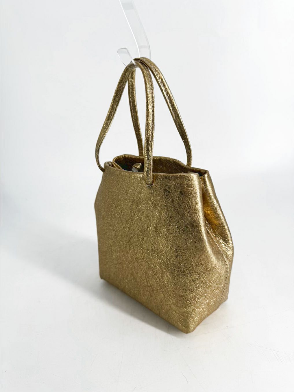 GIGI NEW YORK Gold Leather Sydney Mini Shopper Evening Bag NWT