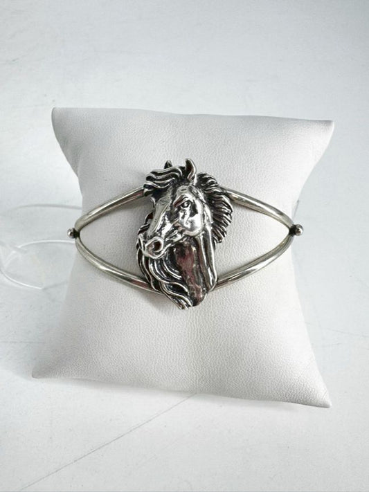 STERLING SILVER Horse Cuff Bracelet