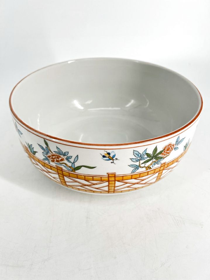 TIFFANY Multi Colored Porcelain Chinese Fence Bowl