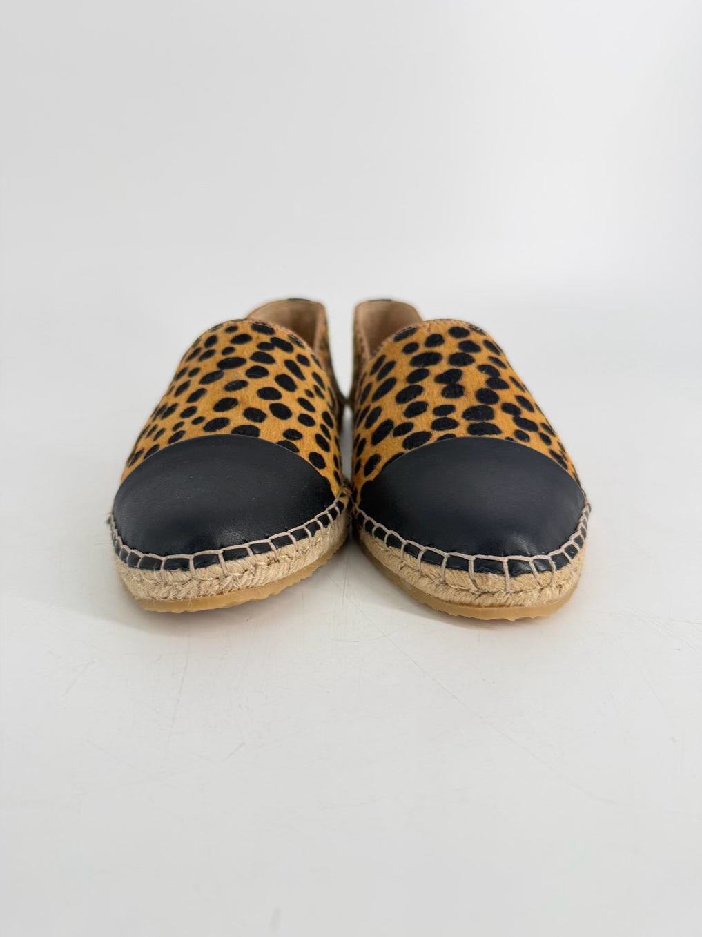 LOEFFLER RANDALL Size 8 Brown & Black Animal Print Espadrilles