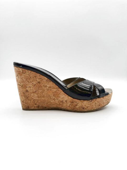 JIMMY CHOO WMNS Size 38 Black Cork Wedge