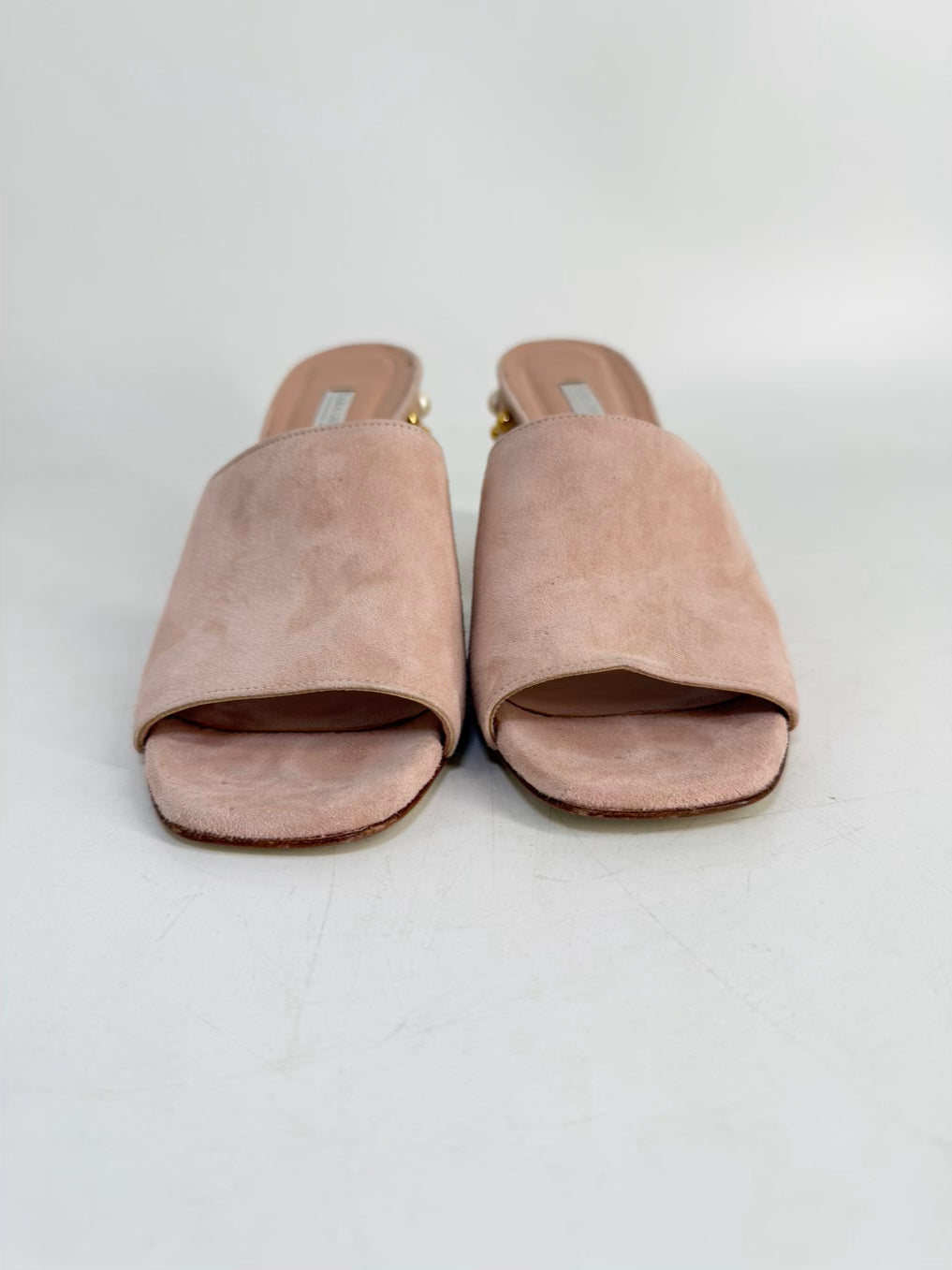 TARA GRINNA Size Wmns 39.5 Blush Pearl Detail Heels
