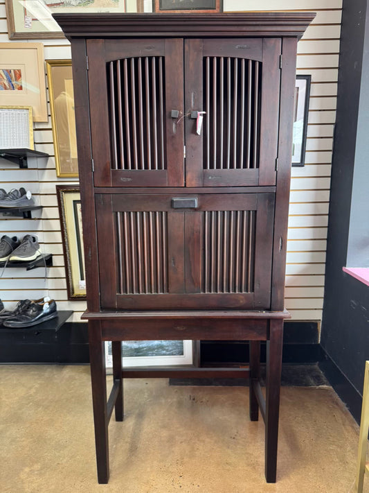Dark Wood Cabinet w/ Dropdown Desk