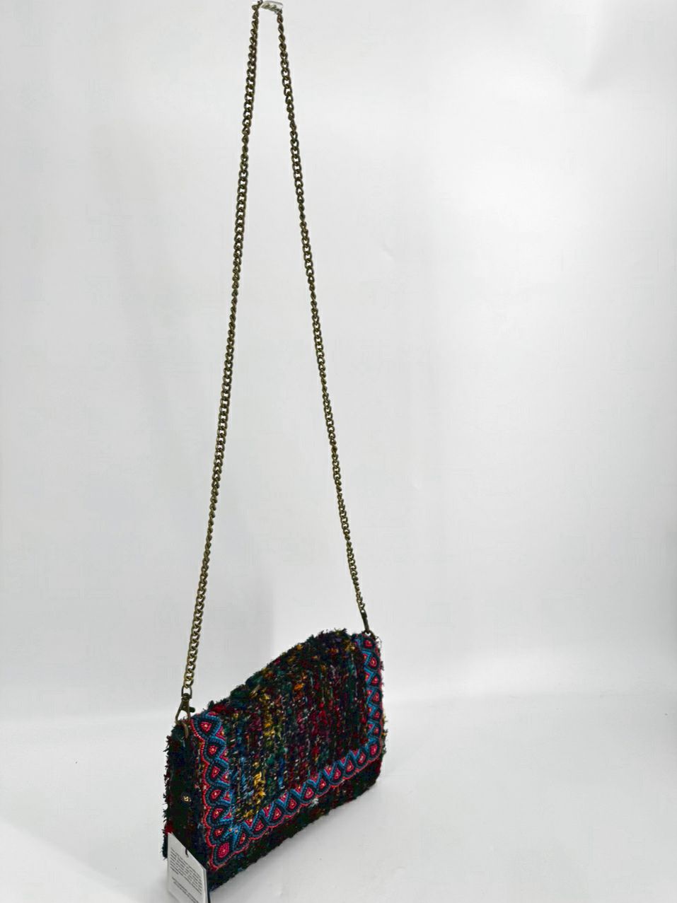 AMERICA & BEYOND Black & Multicolor Tweed Crossbody Bag NWT