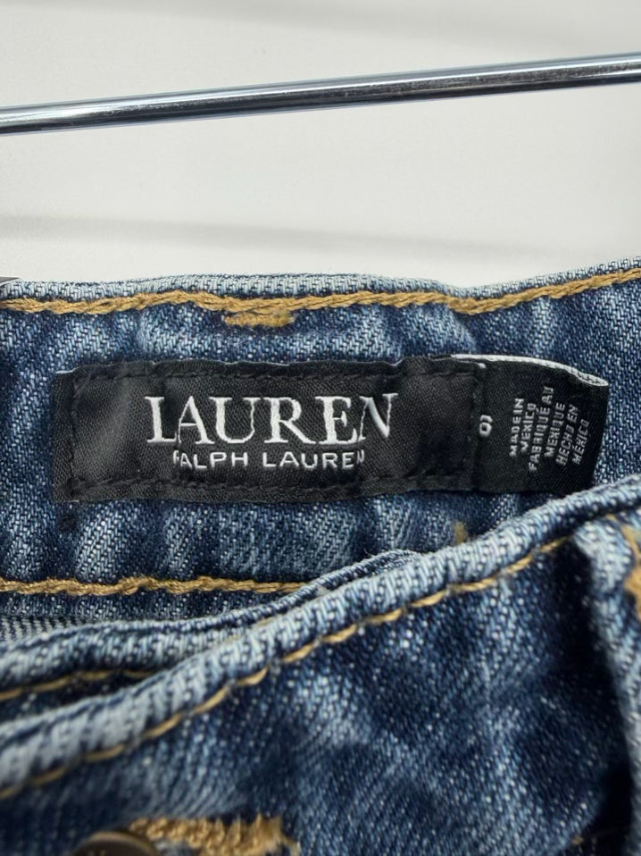 LAUREN RALPH LAUREN Size Wmn's 6 Blue Denim Patchwork Jeans NWT