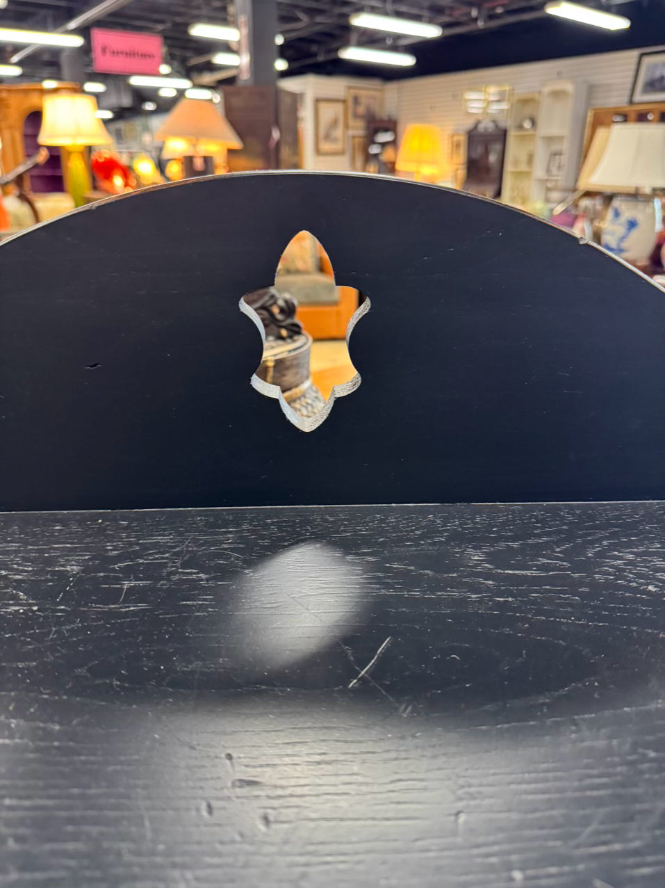 LAURA ASHLEY HOME Black Wood Cabinet w/ Wine Rack