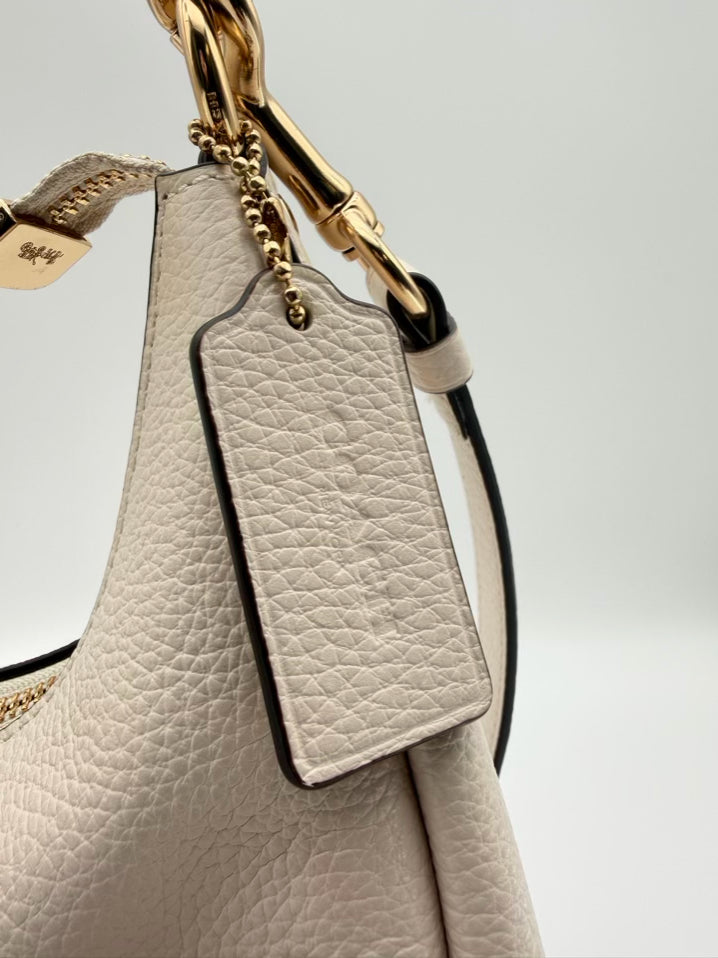 COACH Jules Cream Leather Hobo Bag