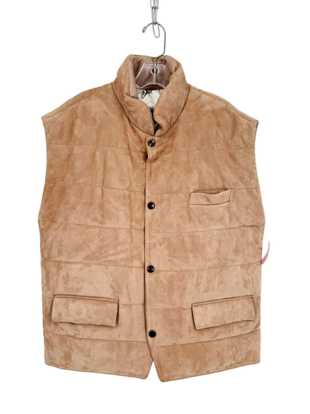 BOBBY JONES Men's Size XL Tan Lamb Leather Quilted Golf Vest