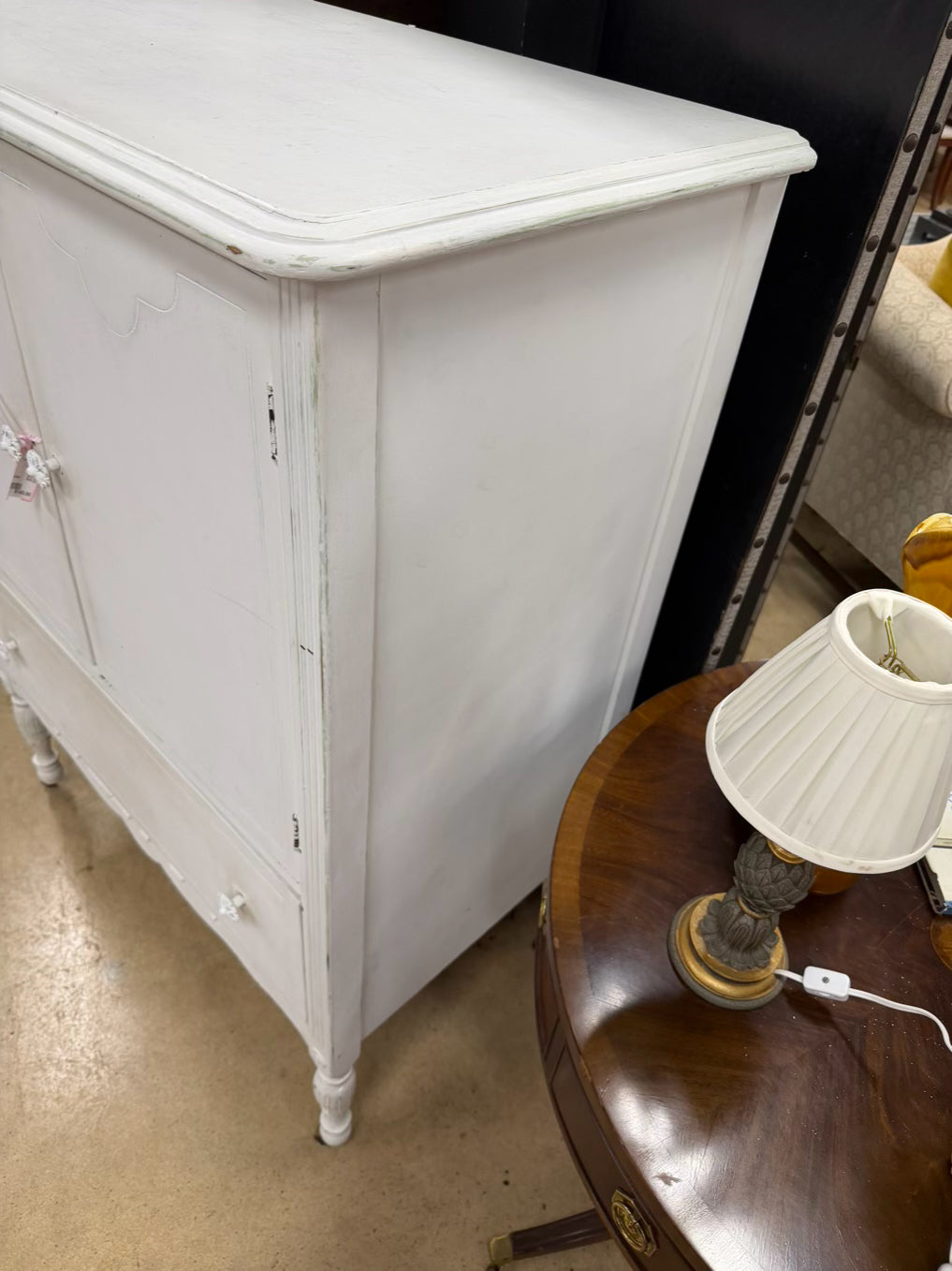 VINTAGE White Wood Shabby Chic Chest