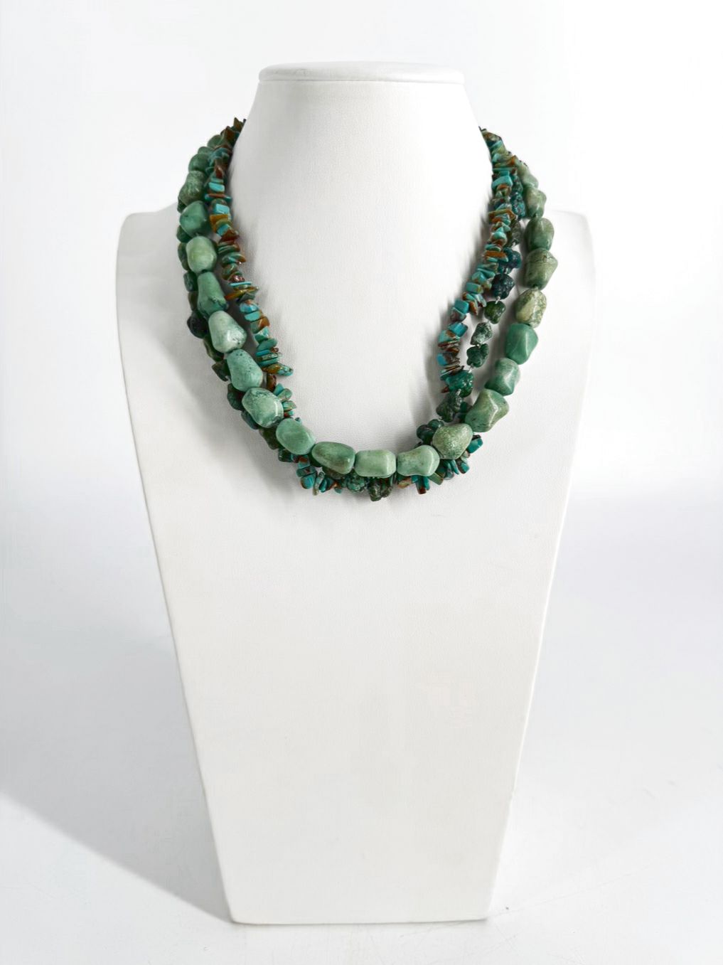 Blue & Green Turquoise 3 Strand Necklace