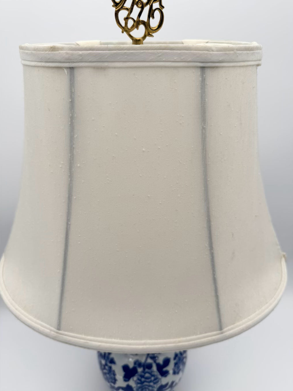 Blue & White Porcelain Lamp w/ Shade