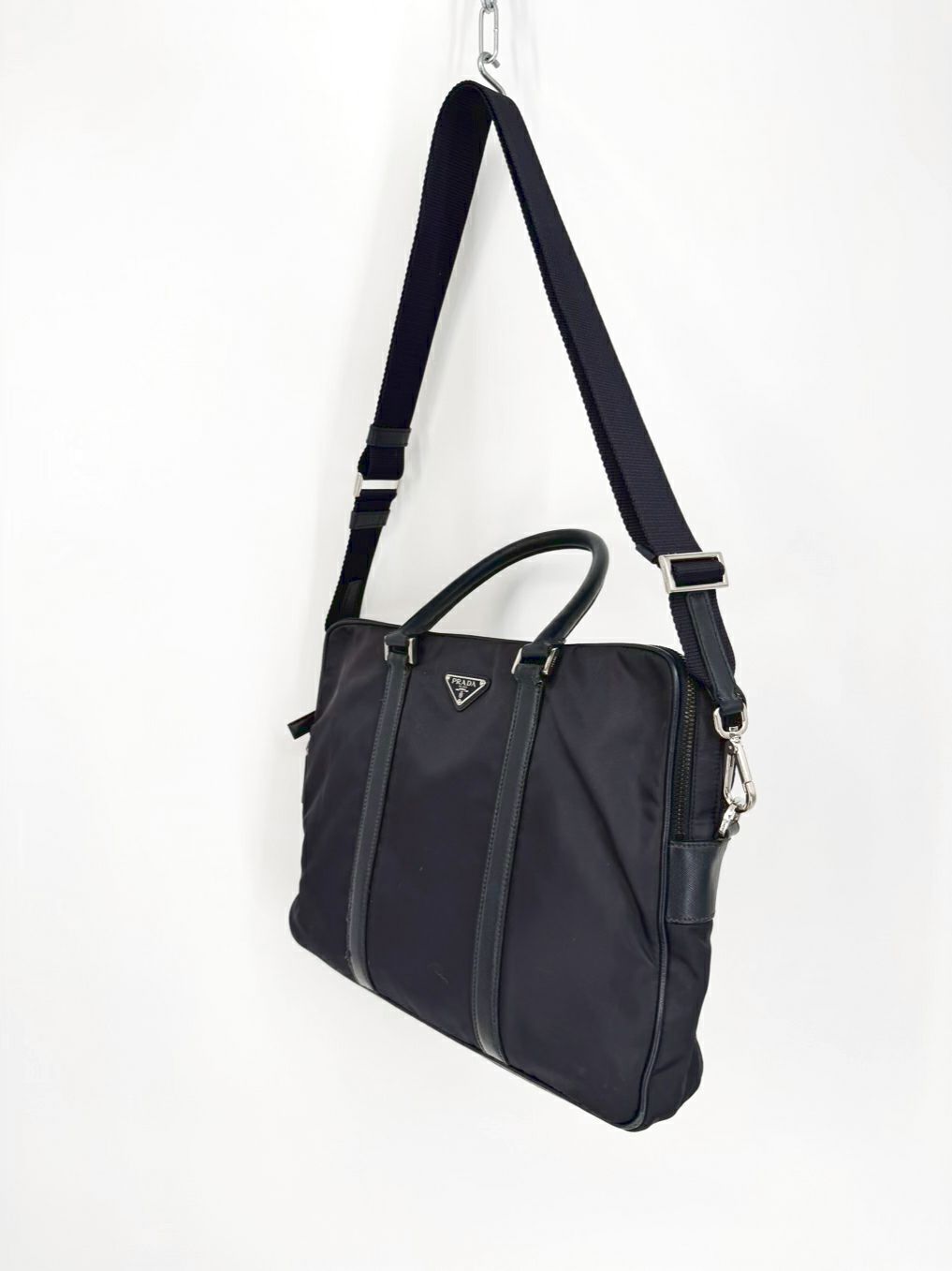 PRADA Navy Nylon Briefcase