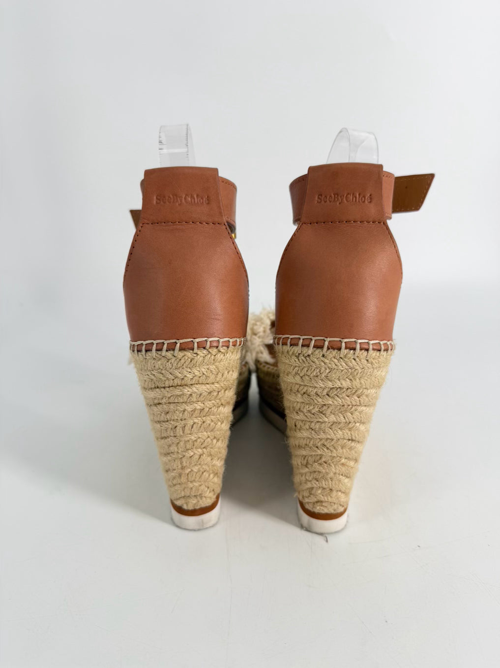SEE BY CHLOE Size 39 Chestnut & Cream Wedge