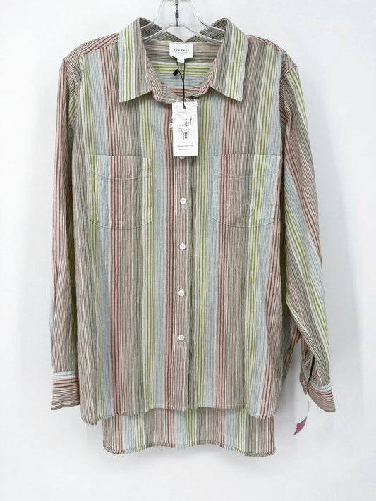 SUNDAYS Size L Print Stripe Emmie Blouse NWT