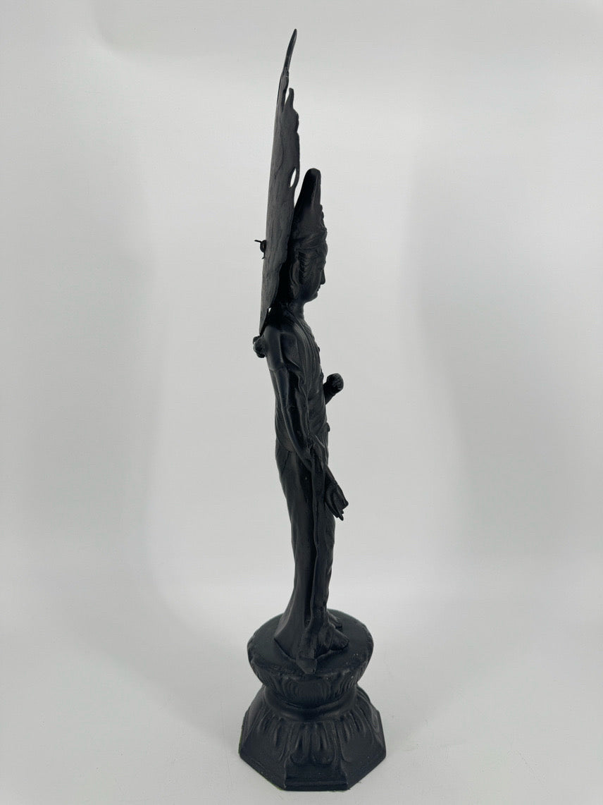 Black Cast Iron Buddhist Figure Statue