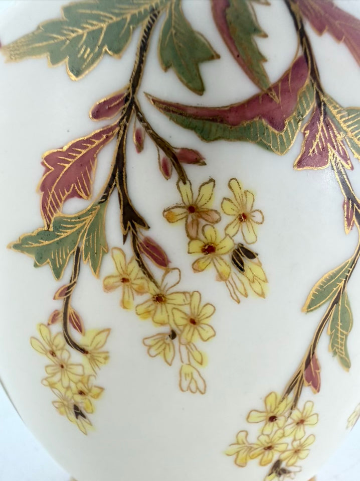 ROYAL WORCESTER Cream, Pink , Green & Yellow Flatback Pitcher