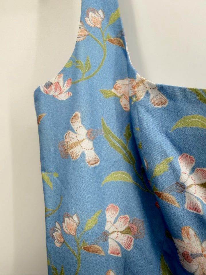 COCO SHOP Size S Blue Sleeveless Floral Maxi-Dress NWT