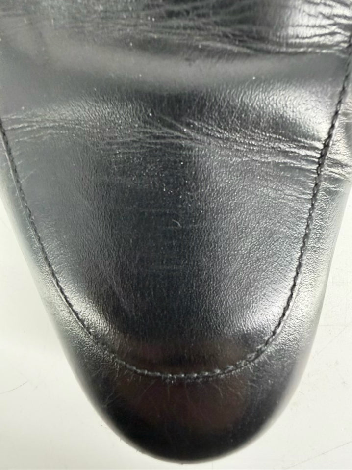 GUCCI Size 7 Black Leather Loafers