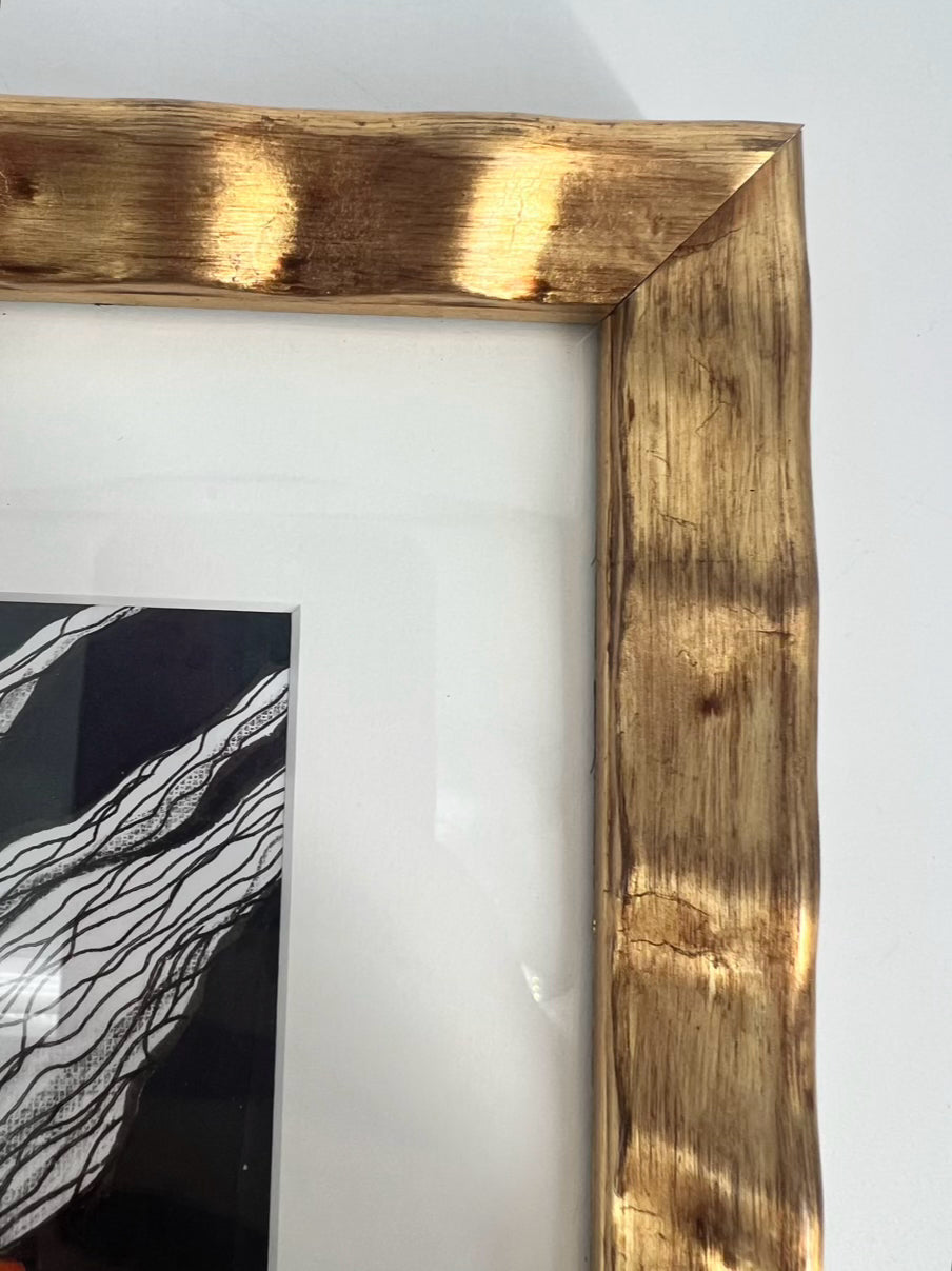ANNA RESHETNIKOVA Surrealism Drawing in Gold Frame