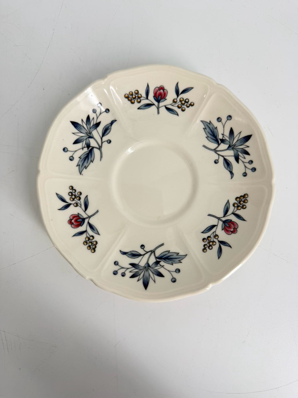 WEDGEWOOD  Williamsburg Potpourri White, Pink & Blue China 4 Piece Dinnerware Setting For 6