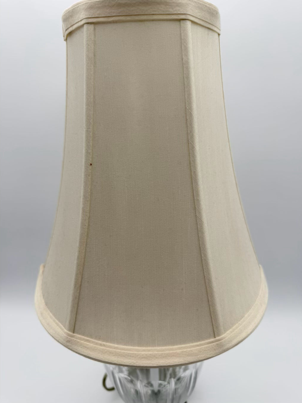 SCHONBEK Crystal Lamp & Shade w/ Silver Plated Feet