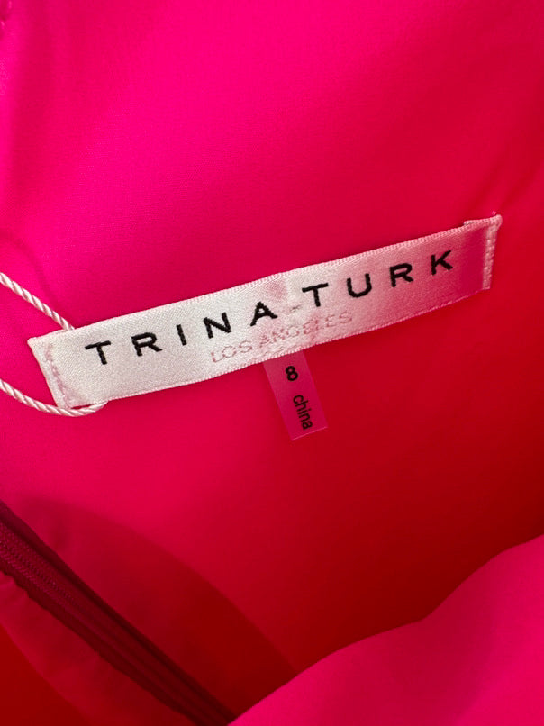 TRINA TURK Size 8 Pink Ruffle Sleeve Dress NWT