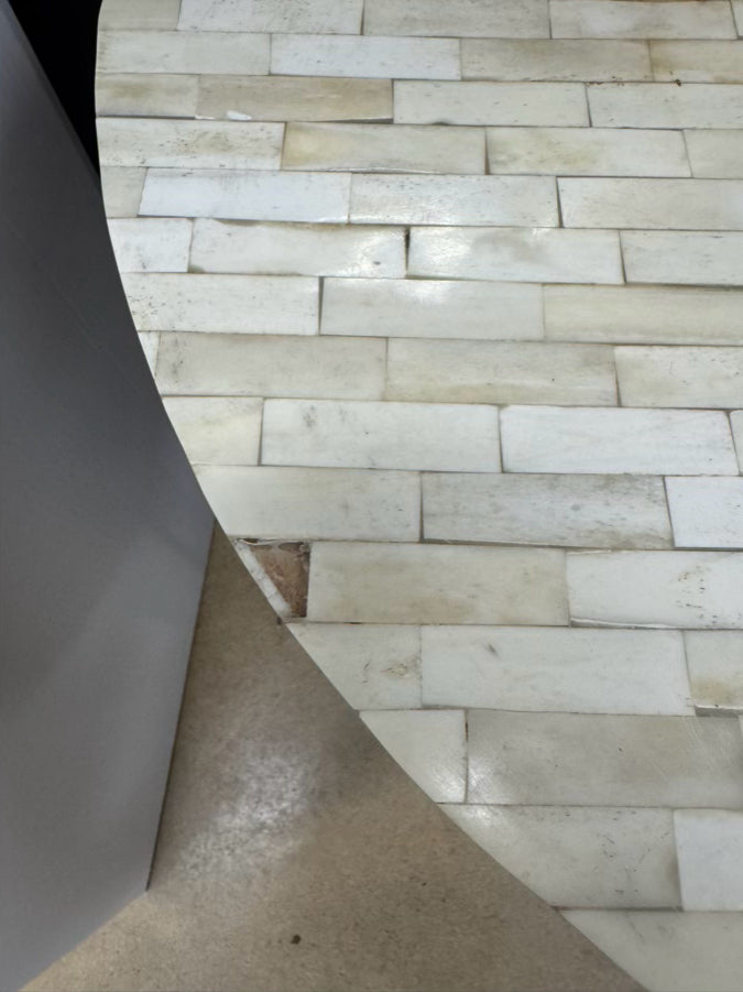 Cream Bone Inlay Round Occasional Table