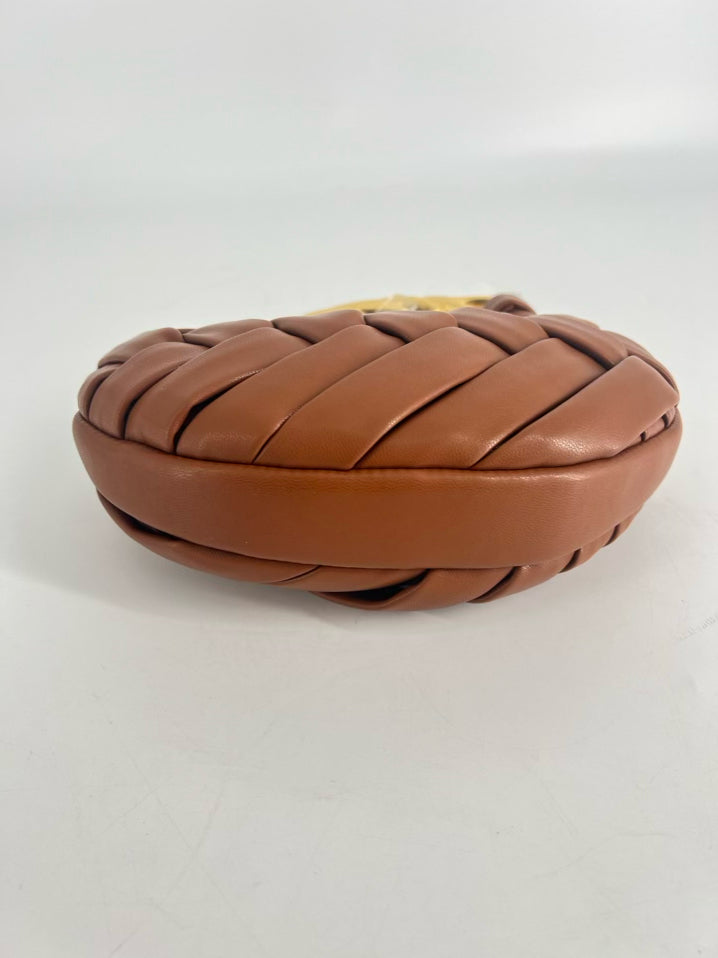 JW PEI Chestnut Woven Faux Leather Purse