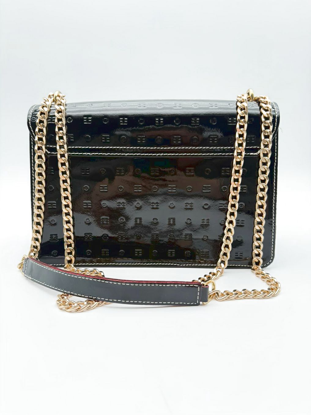 ARCADIA Patent Leather Black Monogram Purse