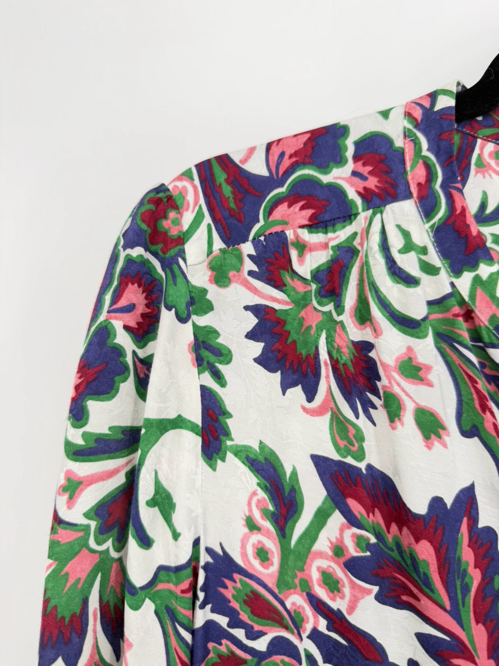 GERARD DAREL Size 42 Violet & Green Print Floral Maxi-Dress