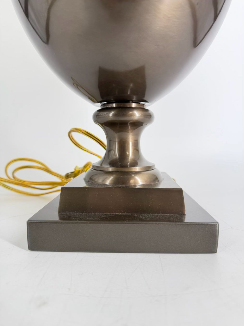 STONEGATE Bronze Metal Lamp w/ Fish Handle Detail & Shade