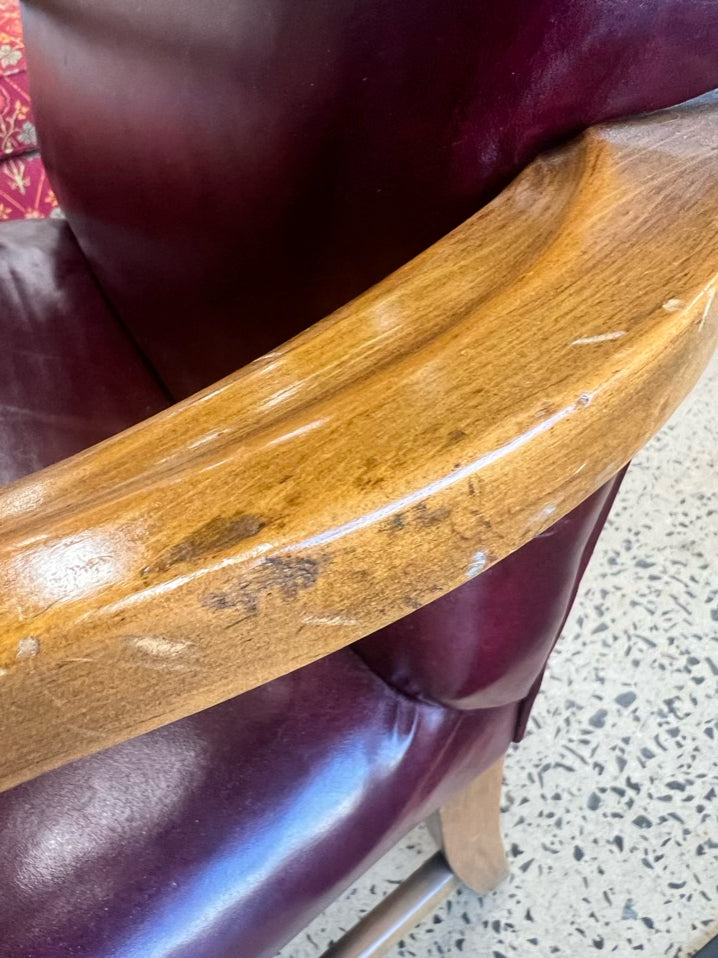 Red Leather Chippendale Chair