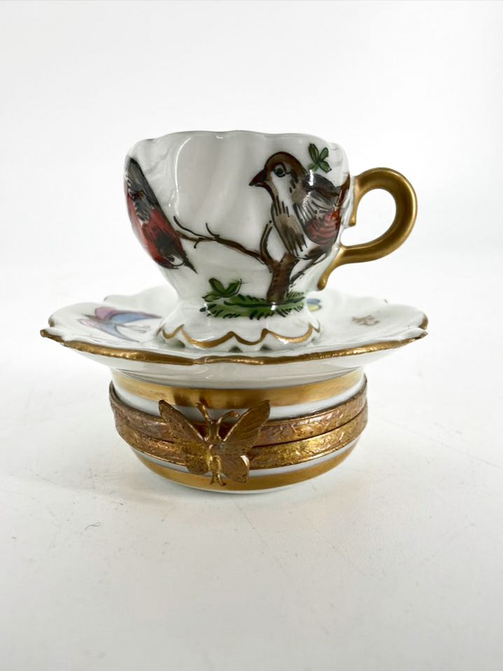 LIMOGES Miniature Cup & Saucer Box