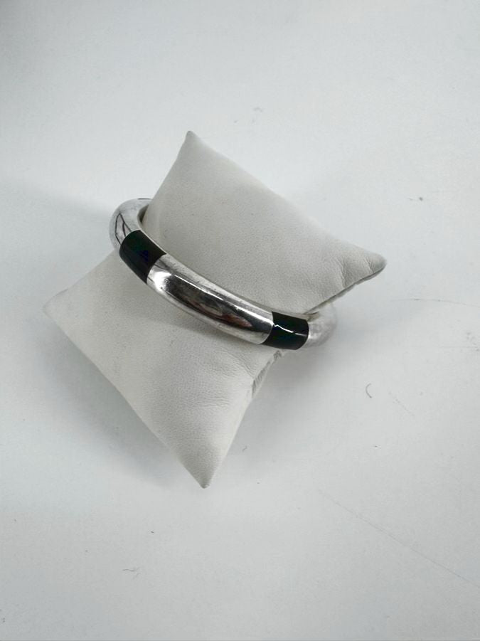 MEXICAN SILVER Onyx Bangle Bracelet