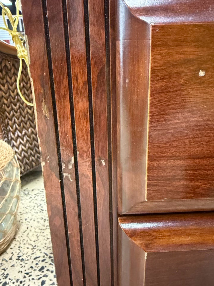 Dark Brown Wood 3 Drawer Chest