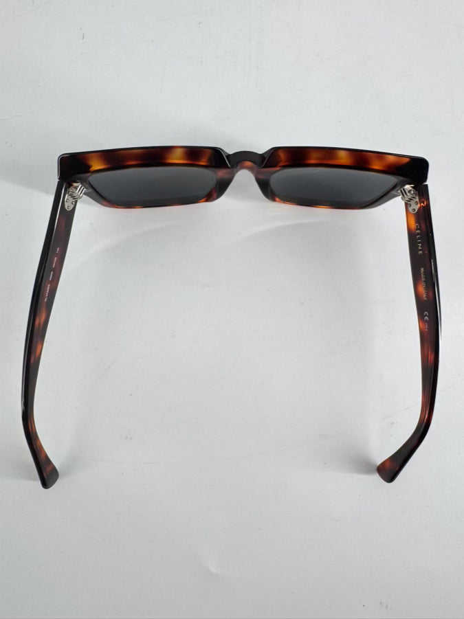 CELINE Tortoise Shell Square Sunglasses w/ Case