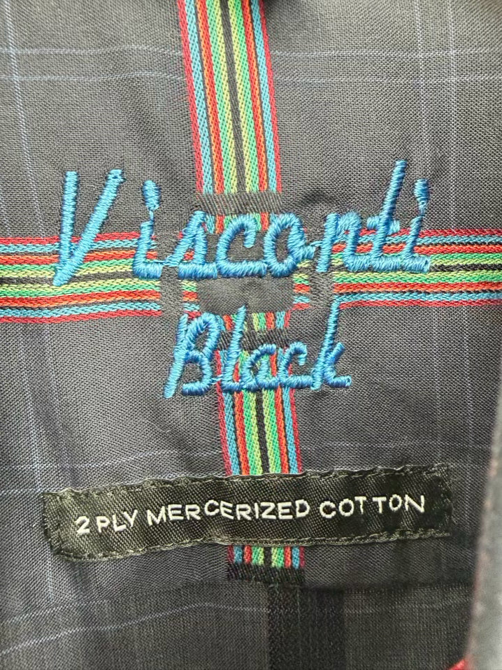 VISCONTI BLACK Size XL Black Print Long Sleeve Shirt NWT