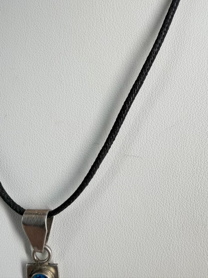MEXICAN STERLING SILVER Multi Colored Cross Necklace