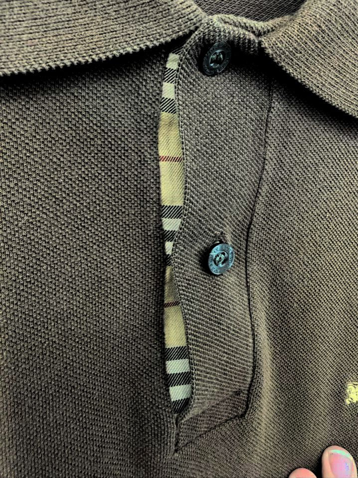 BURBERRY LONDON Nova Check Accent Size Men's L Brown Short Sleeve Shirt