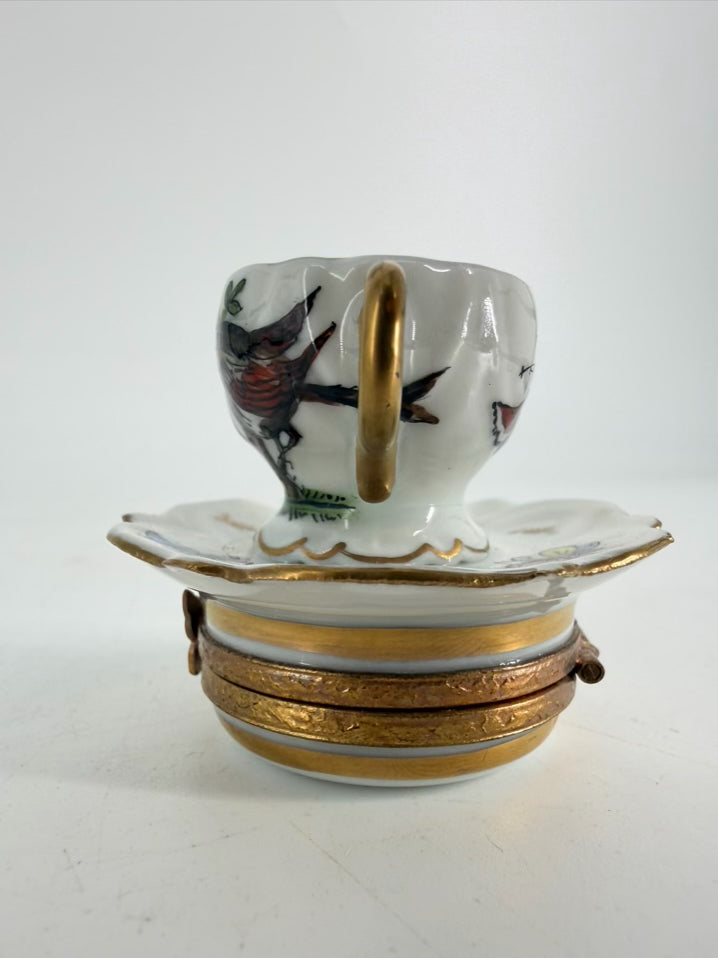 LIMOGES Miniature Cup & Saucer Box