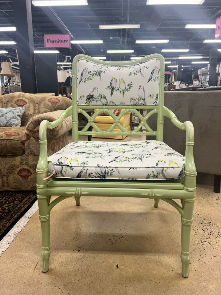 Green Painted Wood Occasional Chair